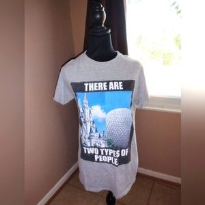 🩶🤍💙 NWOT Womens Gray Disney Tshirt Funny Quote Epcot Magic Kingdom Parks
